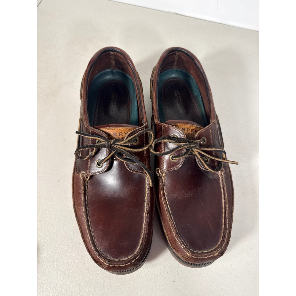Sperry Top-Sider Billfish Mens Dark Brown Leather Boat Shoe Loafers 3-Eye. Sz 12